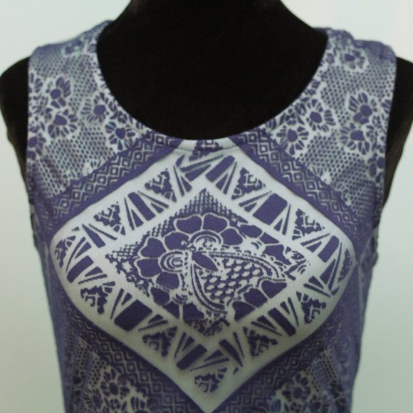 Xhilaration blue turquoise burnout overlay midi dress size small - Picture 1 of 6